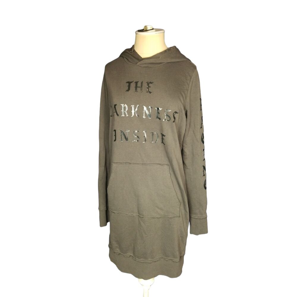 Divided H&M Goth Festival Gray Long Hoodie dress Size Xs